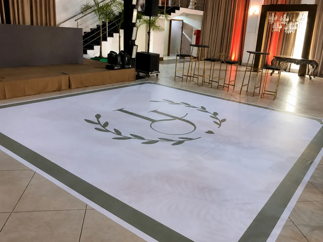 Pista de dança personalizada para festa